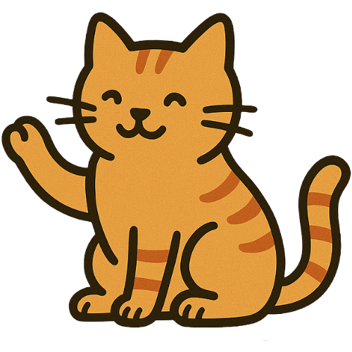 Cats Do Stuff - Cute orange tabby cat logo